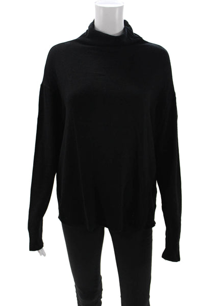 Reformation Unisex Black Pullover Sweater Tencel Lyocell Long Sleeve Size S
