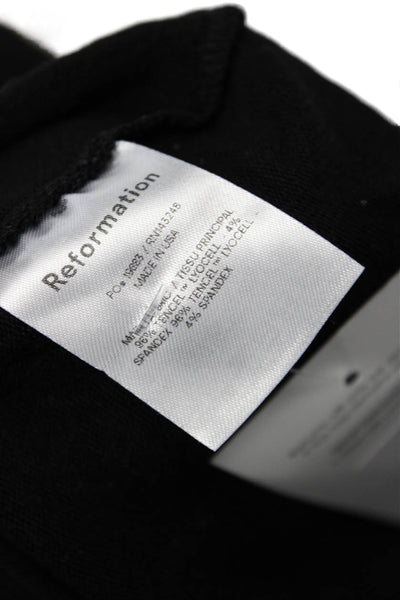 Reformation Unisex Black Pullover Sweater Tencel Lyocell Long Sleeve Size S
