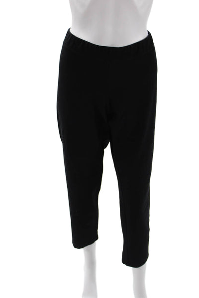 Eileen Fisher Womens Cropped Ankle Pants Black Size L