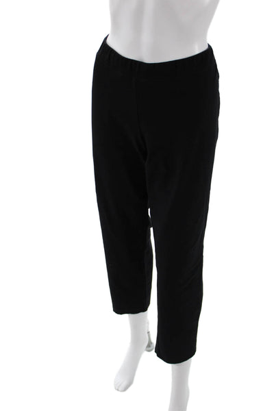 Eileen Fisher Womens Cropped Ankle Pants Black Size L