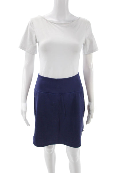 Athleta Women Dark Blue Skort Short Solid Nylon Spandex Size XL