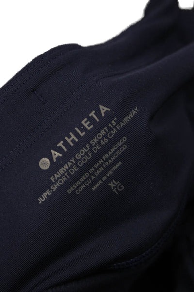 Athleta Women Dark Blue Skort Short Solid Nylon Spandex Size XL