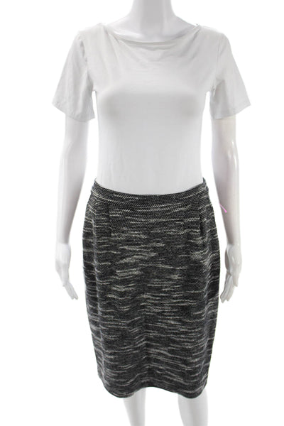 St. John Collection Women Straight Pencil Skirt Black Midi Size 8