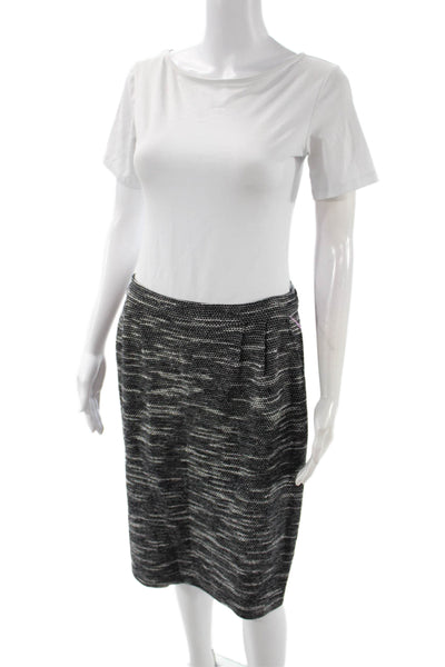 St. John Collection Women Straight Pencil Skirt Black Midi Size 8
