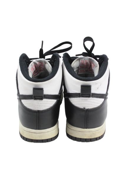 Nike Boys Round Toe Leather High Top Trainer Sneakers Black/White Size 6