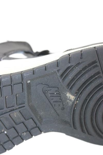 Nike Boys Round Toe Leather High Top Trainer Sneakers Black/White Size 6