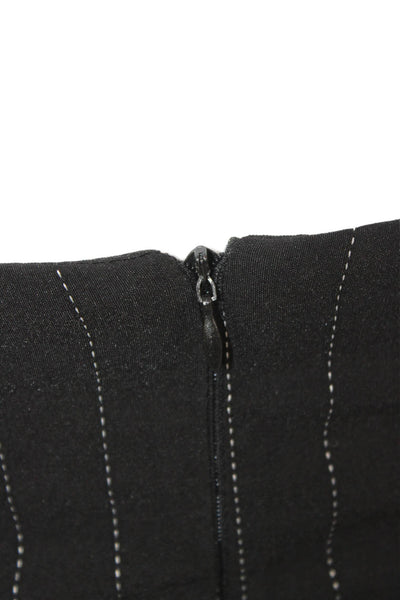 Zara Womens Bodycon Mini Dress Black Striped Polyester Sleeveless Zip Size XS