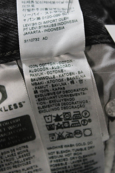 Levis Mens Cropped Straight Dark Gray Mid Rise Button Cotton Jeans Size 26