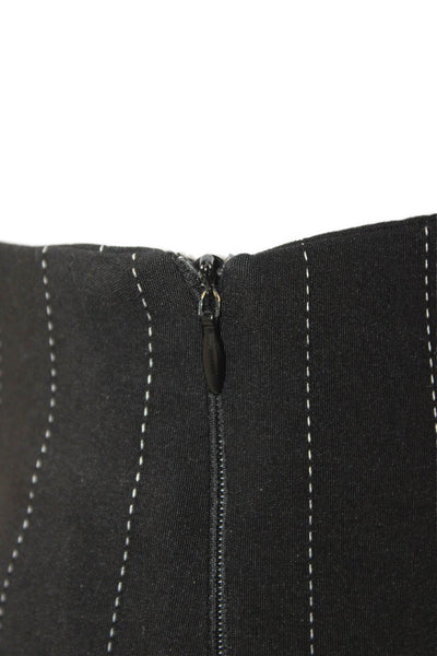Zara Womens Dress Pants Black Striped Poly Blend Button Inseam 34 Size XS