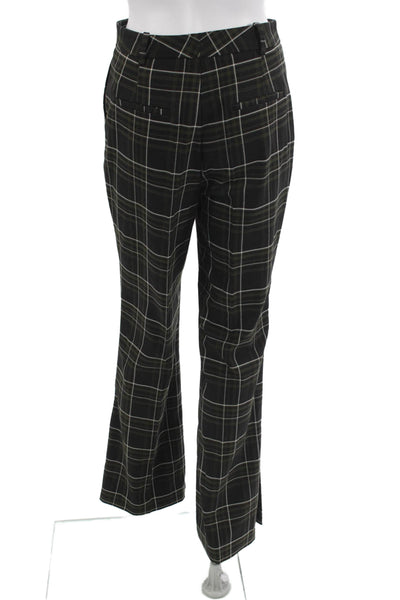 Zara Womens Dress Pants Black Plaid Button Polyester Blend Size S