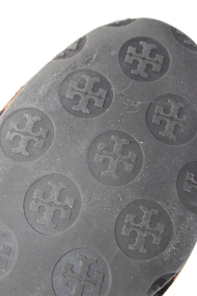 Tory Burch Womens Animal Print Sophie Wedge Pumps Brown Size 8