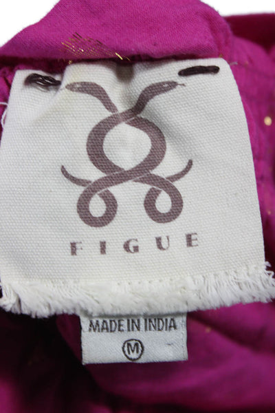 Figue Women Tunic Blouse Pink Polka Dot Sleeveless Cotton Lurex Size M