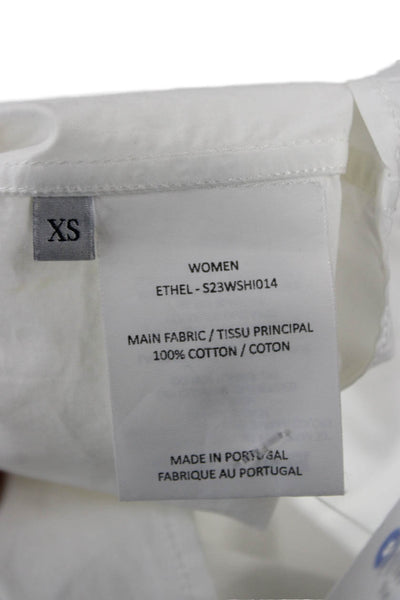 OFFICINE GENERALE Women White Cotton Short Sleeve Button Blouse Size XS