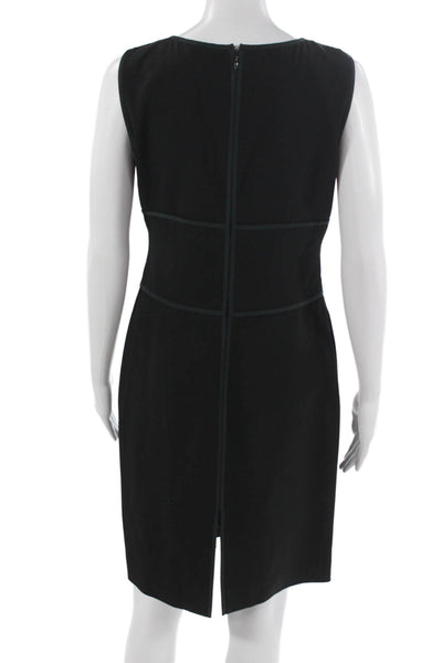 Carlisle Womens Sheath Dress Black Sleeveless Round Neck Knee Length Size 4