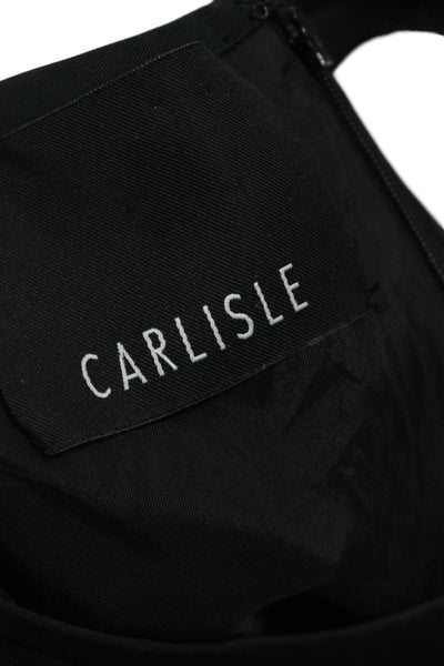 Carlisle Womens Sheath Dress Black Sleeveless Round Neck Knee Length Size 4