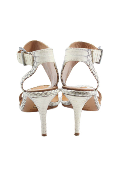 VC Signature Womens Snakeskin Print Slingbacks Heels White Grey Size 7.5 Medium