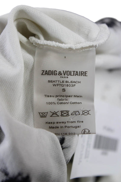 Zadig & Voltaire Women Basic T-Shirt Black Cotton Crew Neck Short Sleeve Size S