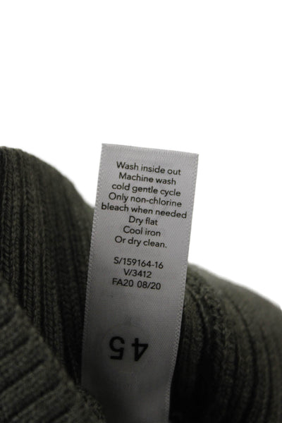 Athleta Unisex Green V-Neck Pullover Sweater Merino Wool Long Sleeve Size XS