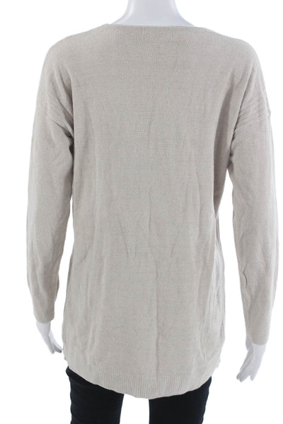 Barefoot Dreams® Unisex Pullover V-Neck Long Sleeve Beige Sweater Size M