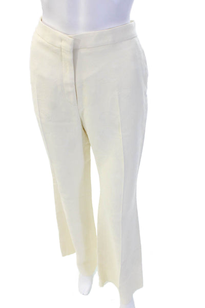 Etro Womens Beige Paisley Dress Pants Viscose Elastane Button Size 44