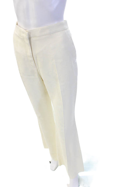 Etro Womens Beige Paisley Dress Pants Viscose Elastane Button Size 44