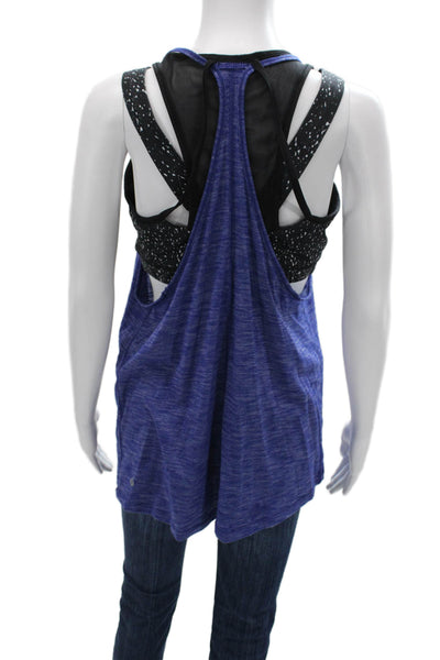 Lululemon Women Sleeveless Tank Top Blue Nylon Blend Scoop Neck Size 12