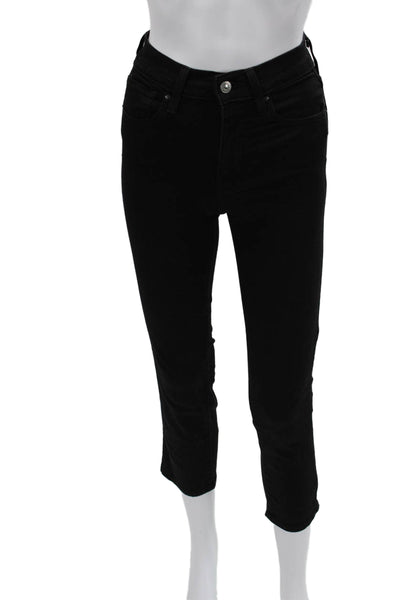 Levis Women Ankle Skinny Jeans Black High Rise Button Fly Size 24 Petites