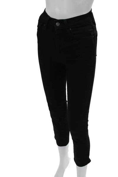Levis Women Ankle Skinny Jeans Black High Rise Button Fly Size 24 Petites
