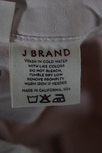 J Brand Womens Cropped Ankle Jeggings Pink Low Rise Button Size 25