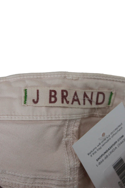 J Brand Womens Cropped Ankle Jeggings Pink Low Rise Button Size 25