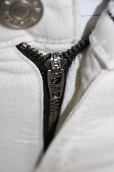 Rag & Bone Womens Skinny Ankle Jeans White Button Size 24