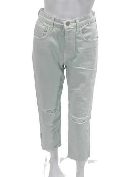 J Brand Womens Cropped Straight Jeans Light Blue High Rise Inseam 26 Size 25