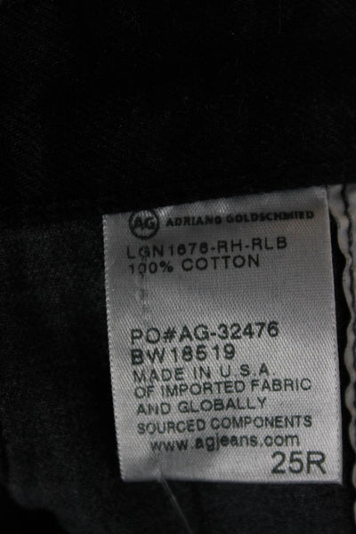 AG Adriano Goldschmied Women Boyfriend Cropped Black Jeans Petites Size 25