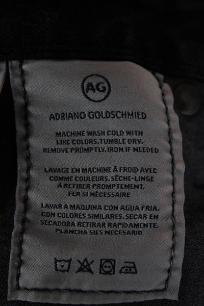 AG Adriano Goldschmied Women Boyfriend Cropped Black Jeans Petites Size 25