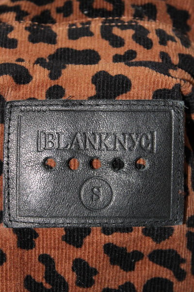 BLANKNYC Women Biker Motorcycle Jacket Brown Leopard Collared Buckle Size S