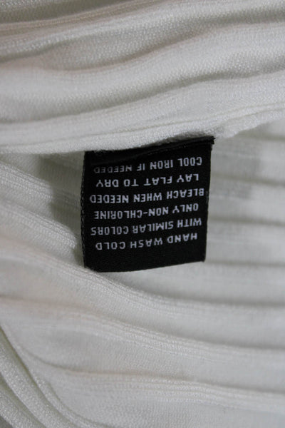 525 America Womens White Striped Square Neck Short Sleeve Basic Tank Size S