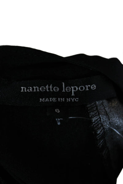 Nanette Lepore Women Sleeveless Crew Neck Silk Polyester Blouse Zip Size 6
