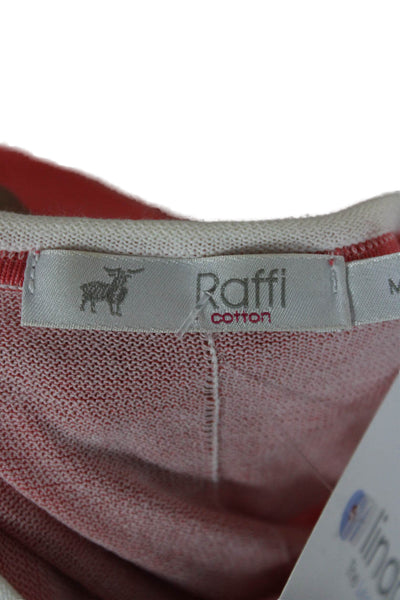 Raffi Womens Basic T-Shirt Pink Cotton Long Sleeve Round Neck Size M