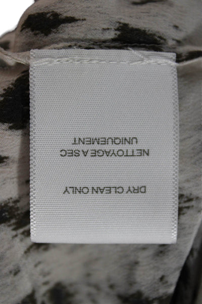 Joie Women White Silk Animal Print Sleeveless Round Neck Tank Basic Size S