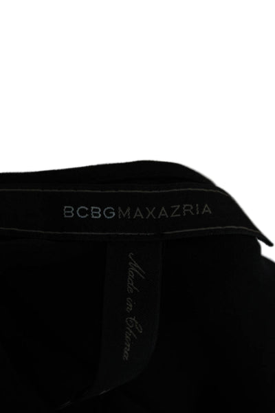 BCBG Max Azria Women Blouse Black Sleeveless Round Neck Button Size M