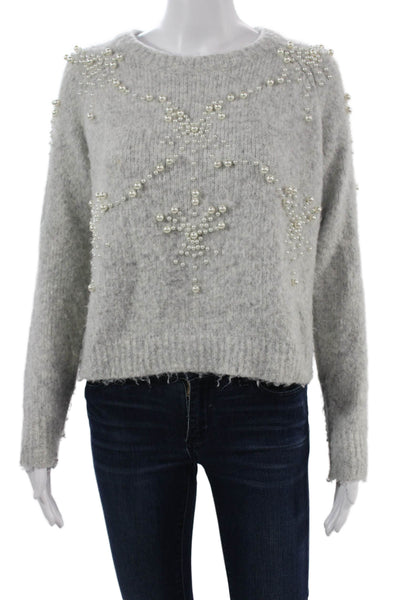 Zara Unisex Gray Pullover Sweater Acrylic Long Sleeve Christmas Size S