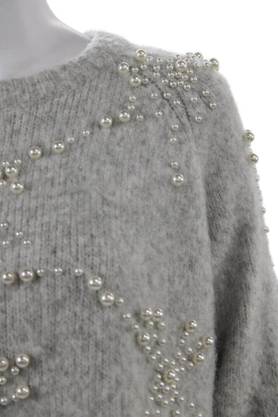 Zara Unisex Gray Pullover Sweater Acrylic Long Sleeve Christmas Size S