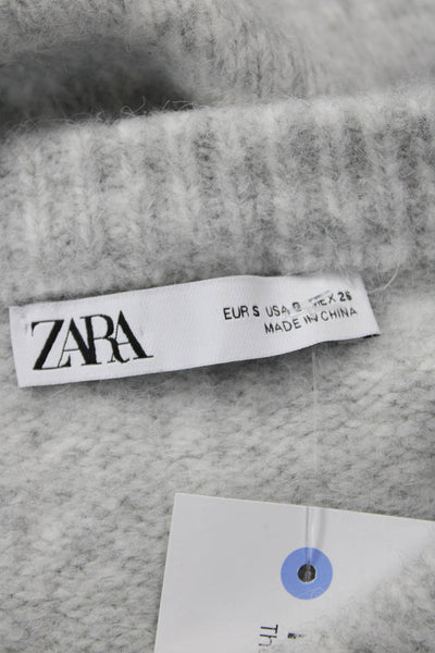 Zara Unisex Gray Pullover Sweater Acrylic Long Sleeve Christmas Size S