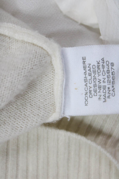 Intermix Unisex Cashmere V-Neck Cardigan Beige Button Long Sleeve Size S