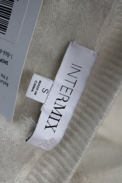 Intermix Unisex Cashmere V-Neck Cardigan Beige Button Long Sleeve Size S