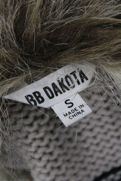 BB Dakota Women Fair Isle Beige Sweater Vest Boho Acrylic Wool Size S
