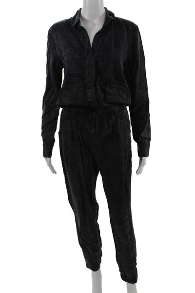 YFB Women Jumpsuit Black V Neck Long Sleeve Size S