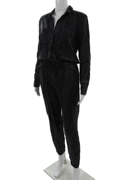 YFB Women Jumpsuit Black V Neck Long Sleeve Size S