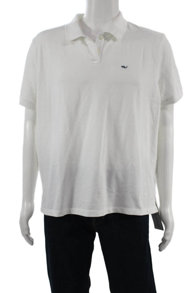 Vineyard Vines Mens Short Sleeves Heritage Polo Shirt White Size Extra Large