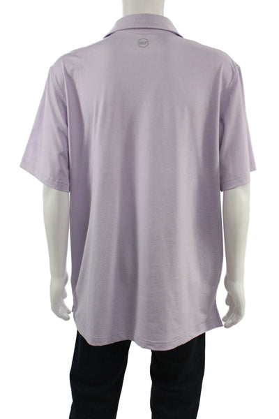 Vineyard Vines Mens Striped Short Sleeves Polo Shirt Lavender Size Extra Large